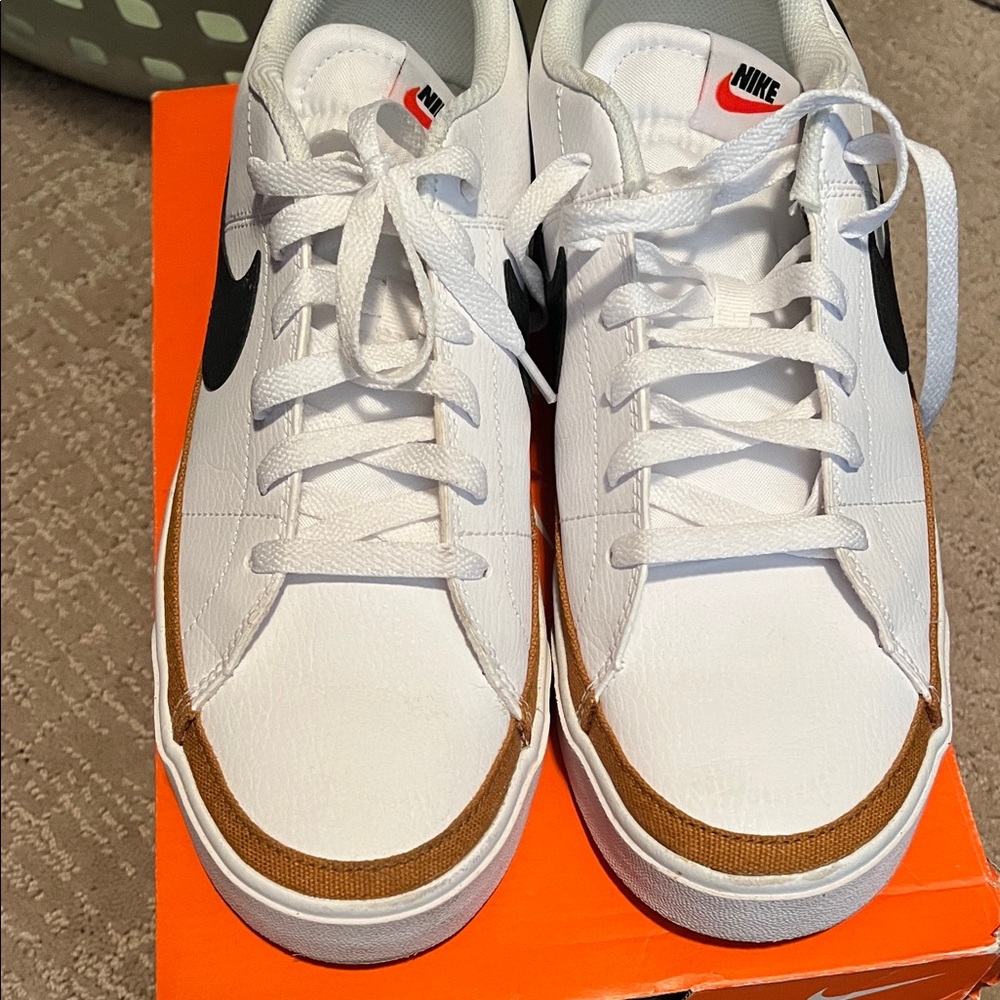 Nike White Sneakers with Black and Gold Details - Picture 3 of 3